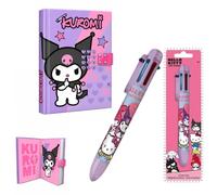 2 Pack Kuromi Electronic Secret Diary with Code, Sound and Lights with Hello Kitty 6-in-1 Colour Pen, Girls Travel Journal, Writing and Drawing Stationery Set, Back to School Gift for Kids Age 6+