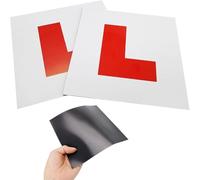 2 Pack L Plates Car Learner New Driver Fully Magnetic Exterior Non Scratch Red