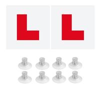 2 Pack L Plates Fully Magnetic for Car UK Night reflective Learner Plates With 8 M4 Nut Suction Cups waterproof repeatable Car Sticker for Night Driving and Driving Practice Easy Installation Remove