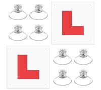 2 Pack L Plates Magnetic for Car UK Learner Driver Plate Easy to Install and Remove Waterproof Scratching Painting off with 8 Suction Cups 2 Magnetic L Plates for Night Driving Practice