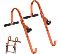 2 Pack Ladder Roof Hook with Wheel RAYDOTOL Heavy Duty Steel Ladder Stabilizer Roof Ridge Extension with Rubber Grip T-Bar 500 lbs Load Bearing Ladder Hook （2 Pack ）…