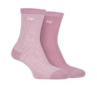2 Pack Ladies Supersoft Warm Ribbed Thick Hiking Boot Socks