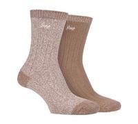 2 Pack Ladies Supersoft Warm Ribbed Thick Hiking Boot Socks