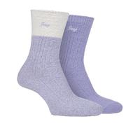 Jeep Womens - 2 Pack Ladies Supersoft Hiking Boot Socks - Purple Silk - Size UK 4-6.5
