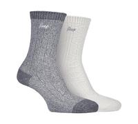 JEEP - 2 Pairs Ladies Supersoft Cute Warm Ribbed Thick Hiking Boot Socks