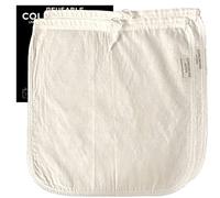 (2-Pack, Large 12in x 12in) Organic Cotton Cold Brew Coffee Bag - Designed in California - Reusable Coffee Filter with EasyOpen Drawstring Cold Brew Maker for Pitchers, Mason Jars, Toddy Systems