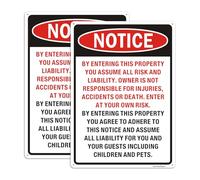 2 Pack Large 14"x10" Enter At Your Own Risk Sign