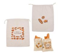 2 Pack Large Bread Storage Bags With Drawstring, Reusable Linen Bread Bags For Homemade Bread - Eco-Friendly Fabric Keeps Bread Fresh Longer - 40x30cm Food Storage For Loaves, Baguettes, Sourdough
