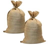 2 Pack Large Burlap Bags Natural Jute Single Burlap SacksReusable 20x30 Inch Plant Grow Bags Root Vegetable Holders Strong Potato Sacks for Gardening Planting Food Storage Outdoor Games (2)