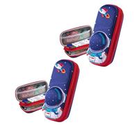 2 Pack Large Capacity Pencil Case with Compartments, 3D Space Astronaut Pencil Pouch for Boys with Smooth Zipper, Washable Stationery Storage Organizer for Students, School Office Supplies (Style 5)