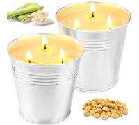 2 Pack Large Citronella Candles Outdoor and Indoor 200Hrs Burning 30oz