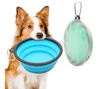 2 Pack Large Collapsible Dog Bowl, 1000ml/35oz Foldable Dog Travel Bowls, Portable Dogs Water Food Bowl with Carabiner, Pet Cat Feeding Cup Dish for Traveling, Walking, Hiking