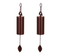 2-Pack Large Deep-Resonance Serenity Bell Wind Chimes - Bronze Metal Welcome Decor for Home, Garden & Entrance