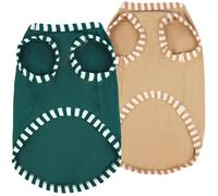 2 Pack Large Dog Shirt Sleeveless Dog Vest 2pcs Striped Dog T-Shirts Soft Dog Sweatshirt Breathable Dog Clothes Lightweight Dog Tank top for Large Dogs Boy Girl, Labrador, Huskyn,Green Khaki 3XL