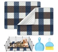 2 Pack Large Guinea Pig Cage Liner with Cleaning Tool Set Hamster Bedding Washable &Air Dried Pee Pad, Absorbent Rabbit Cage Liner for Small Animals Chinchillas Bunny 27.5''x 35.5''(2 Pack-70*90cm)