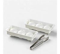 2 Pack Large Ice Ball Maker Moulds with Ice Tongs, 6cm Reusable Round Ice Cube Trays with Lids, Giant Ice Sphere Moulds for Whisky, Cocktails, Gin, Bourbon & Scotch Drinks
