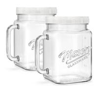 2 Pack Large Mason Jars, 74 oz Wide Mouth Glass Jar with Lid for Fridge, Glass Canisters DIY Favor Decor, Food Container for Sugar, Cookie, Flour, Pickle