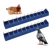 2 Pack Large Pigeon Feeder 12 Slot Thick Durable Container Feeding Dish Food Dispenser with Removable Steel Wires for Pigeon Chicken Duck Bird Parrot Poultry