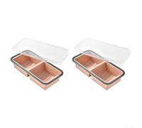 2 Pack Large Silicone Freezing Trays with Lids for Soup Broth Sauce and Meal Prep Stackable Food Storage Containers(Pink)