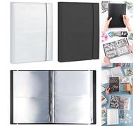 2 Pack Large Sticker Photo Storage Album, Stamp & Cutting Dies Storage Book Organizer Folder for Cards Storage DIY Scrapbooking Card Making Supplies 40 Pages 160 Pockets in total (Clear + Black)