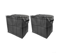 2 Pack Large Storage Bags With Zipper For Bedding And Clothes, Non-woven Fabric Moisture-proof Organizers In Black And Grey, 110l To 180l Capacity For Closet Moving And Travel(180L)