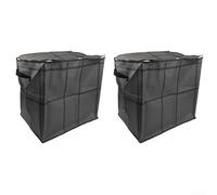 2 Pack Large Storage Bags With Zipper For Bedding And Clothes, Non-woven Fabric Moisture-proof Organizers In Black And Grey, 110l To 180l Capacity For Closet Moving And Travel(110L)