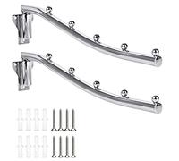 2 Pack Laundry Room Drying Rack, Wall Mounted Clothes Rack, Stainless Steel Metal Foldable Wall Mount Clothes Coat Hanger Garment Racks Save Space Closet Rod Storage Hook for Utility Room Bedroom