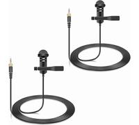 2-Pack Lavalier Lapel Microphone Compatible with Sennheiser Wireless System Bodypack Transmitter, Omnidirectional Capacitor Mic for YouTube, Readings, Live Performance