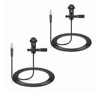 2-Pack Lavalier Lapel Microphone Compatible with Sennheiser Wireless System Bodypack Transmitter, Omnidirectional Capacitor Mic for YouTube, Readings, Live Performance