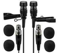 2 Pack Lavalier Lapel Microphone Unidirectional Condenser Clip-on Lapel Mic Mini XLR TA3F Plug Mic Only for AKG Work for Vlog,Interview,Teaching,Hand-Free,Black