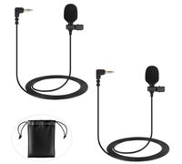 2-Pack Lavalier Microphone Compatible with DJI MIC 2, RODE Go ll, 3.5mm TRS Clip-on Lapel Mic for Mic Transmitters, Clear Voice & Mini Size, Ideal for Streaming, Vlog, Interview and More
