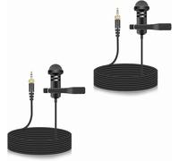 2-Pack Lavalier Microphone Compatible with Rode Wireless Pro/Wireless GO II Bodypack Transmitters, Omnidirectional Condenser Lapel Mic for Vlog/Lectures/Broadcasters