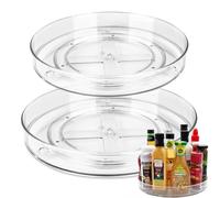2 Pack Lazy Susan Turntable Cupboard Organiser(27cm+23.5cm), Rotating Cupboard Organizers for Cabinet Fridge Turntable Organisers Rotating Spice Racks for Kitchen,Rack for Kitchen Storage
