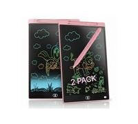 "2 Pack" LCD Writing Tablet 8.5 Inch, Digital Writing Pads, Colour Screen, Graffiti Board, Drawing Writing Tablet (Pink and blue available) (2 Pink)