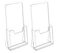 2 Pack Leaflet Holder, 11.1 x 20.8 cm Clear Leaflet Holder, Clear Acrylic Leaflet Holder, Brochure Dispenser, for Office, Restaurants, Reception