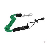 2-pack Leash with Elastic TPU Cord And Copper Twist Lock Tether for Attaching Paddles for Fishing Boat Trips, Green, 140cm