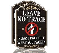 2 Pack Leave No Trace Please Pack Out What You Pack In Sign Warning Metal Security Signs For Home Business Yard Garden Office Street Road Outdoor 14 x10 inches Rust Aluminum UV Protected Waterproof