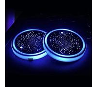 2-Pack LED Car Cup Holder Lights Coaster - 6.8x6.8x1cm Drink Coaster with Illuminated Base