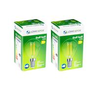 (2 Pack) LED Filament Light Bulb G45 Golf Ball E14 Screw 40w Warm White Mini Globe 2700K Band D Energy Saving