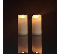 EZiGarden 2"x 4" LED Flameless Candles with Timer Battery Operated Outdoor LED Lights Fake Flickering Waterproof Candles for Home Decorations Garden Decor Wedding Party Christmas Party Set of 2
