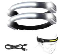 2 Pack LED Head Torch Rechargeable, 1200 Lumen Bright Head Lamp with Motion Sensor, 5 Modes & 230° Wide Range, Lightweight IPX4 Waterproof Head Torch for Outdoor, Running, Work, Fishing