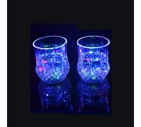 2 Pack LED Light Up Cups Acrylic Whiskey Tumblers Water Induction Color Changing Cup Crystal Drinking Glasses Flashing Colorful Beer Cup for Cocktail Party Bar KTV Club