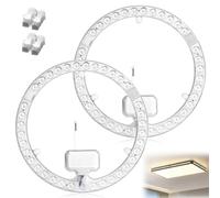 2 Pack LED Module Conversion Kit: 3 Types of Adjustable Lighting, 36W LED Module for Ceiling Lights, Conversion Board with Holding Magnets, Renovation Board for Ceiling Light, 23 cm, 6000 K