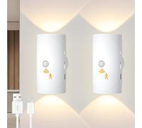 2 Pack LED Motion Sensor Night Light Dimmable, Stick-On Battery Powered Wall Lights, AUTO/ON/Off Indoor Wall Lamp, Portable Cupboard Light for Bedroom, Living Room, Bathroom, Hallway, Stair, Toddler