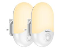 2 Pack LED Night Light, Night Lights Plug in Walls with Dusk to Dawn Photocell Sensor, 0.5W Energy Saving, Warm White Plug in Night Lighting for Kids/Children, Bedroom, Hallway, etc