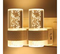 2 Pack LED Night Light Plug in Wall Dimmable Plug in Lights for Hallway, 0-100LM, 3000K Warm White Plugin Night Light with Dusk to Dawn Sensor, for Hallway Bedroom Kitchen Stair