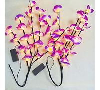 2 Pack LED Orchid Twig Lights Lighted Phalaenopsis Branch Lights Artificial Flower String Light for Home Shop Windows Vase Table Room Wedding Christmas (Pink Phalaenopsis)