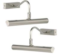 2 Pack Led Picture Wall Light 2.5W Warm White Satin Chrome Over Head Down Lamp