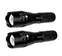 2 Pack LED Tactical Flashlight Water Resistant Military Grade 2000 Lumens 5 Modes Zoom Function Ultra Bright Torch