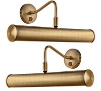 2 PACK LED Twin Picture Wall Light Antique Brass Dimmable 6.2W Bulb Down Bar